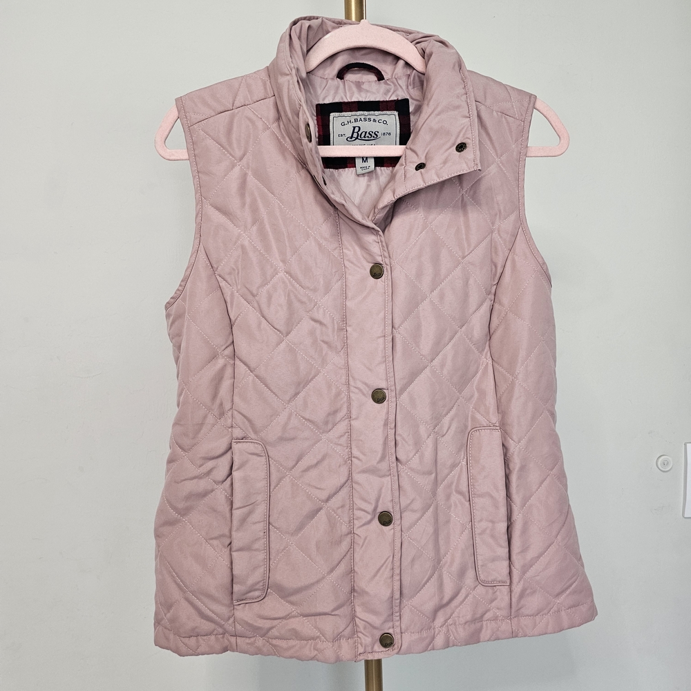 G.H. Bass & Co. Maine WOMAN'S Rose QUILTED Sleeveless VEST SZ Medium